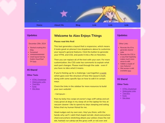 Blog screenshot