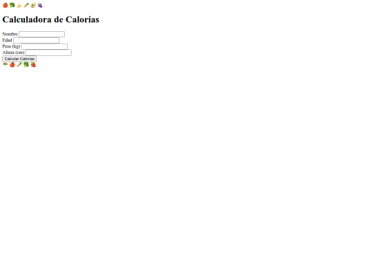pag/calculadora de calorias screenshot