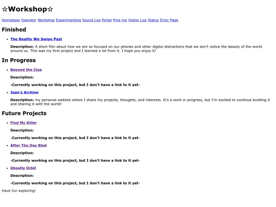 projects screenshot