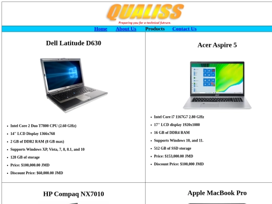 products screenshot