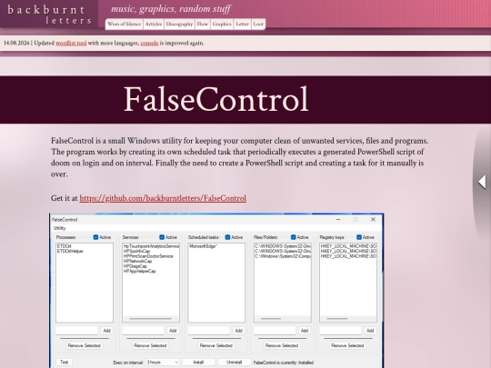 falsecontrol screenshot