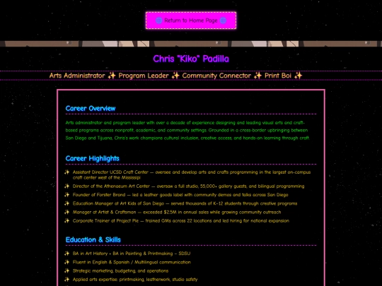 CV screenshot