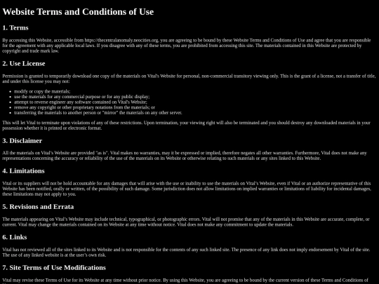 vital/terms screenshot
