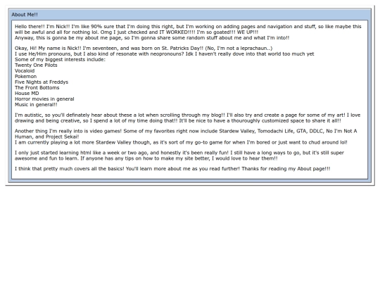 aboutme screenshot