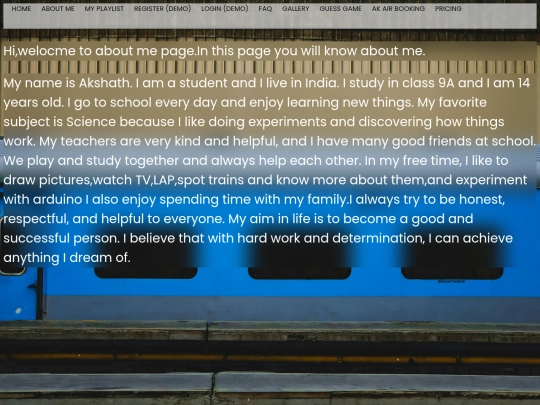 about me screenshot
