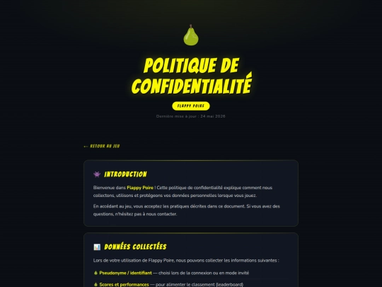 PolitiquedeConfidentialitflappypoire screenshot