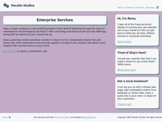 services/enterprise screenshot