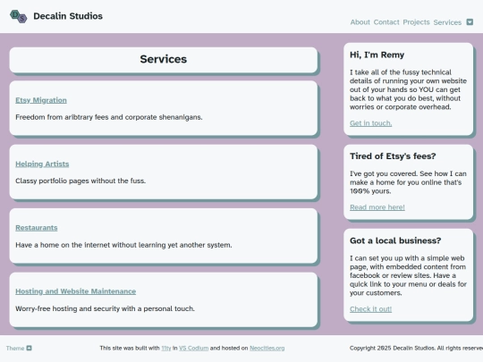 services screenshot