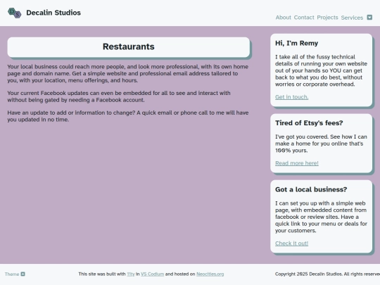 services/restaurants screenshot