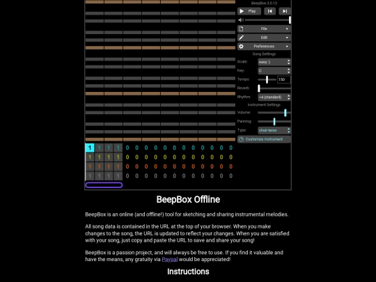 beepbox_offline screenshot