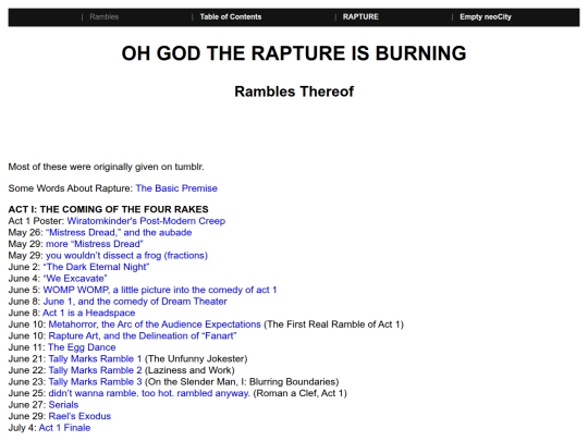 rapture/rambles screenshot