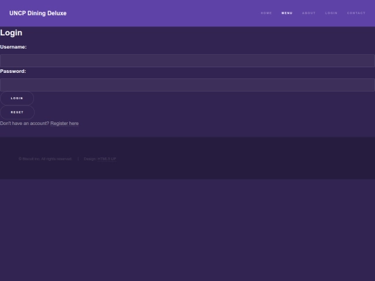 Webpages/Login screenshot