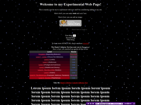 experimental screenshot