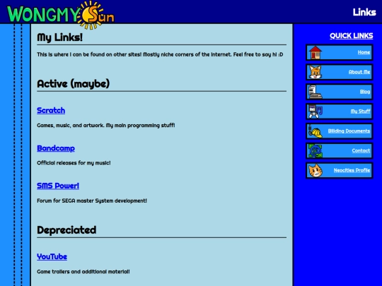 aboutme/links screenshot