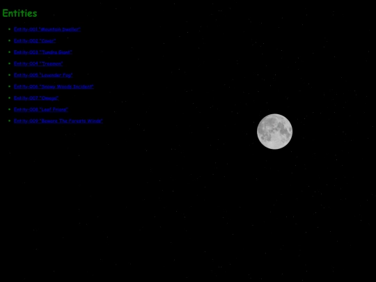 entities screenshot