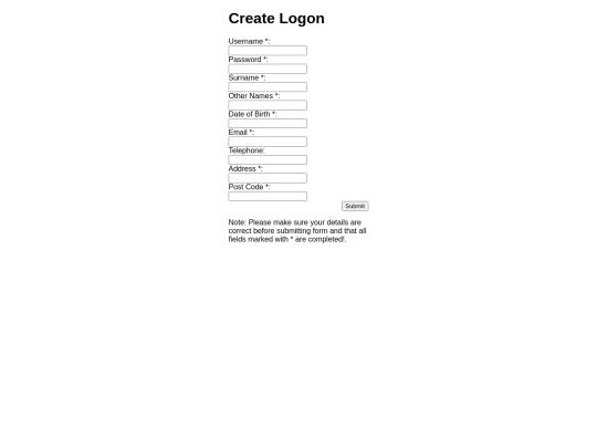 form screenshot