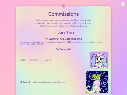 commissions screenshot