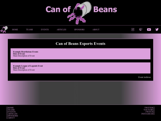events screenshot