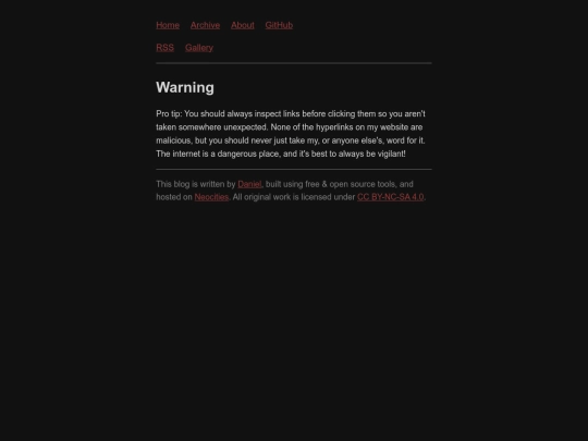 warning screenshot