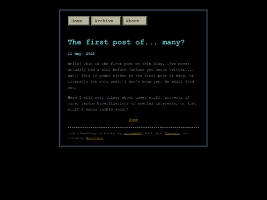 blog/posts/2025-05-11-The-first-post-of-many screenshot