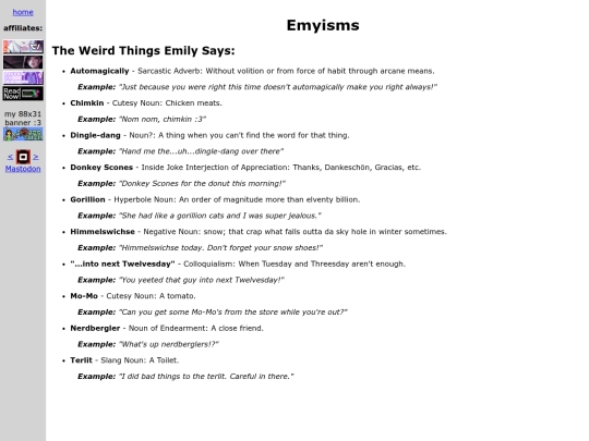emilysweirdvocabulary screenshot