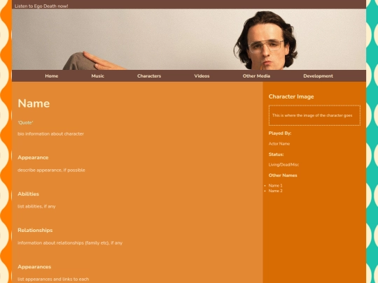 Character Sheet Template screenshot