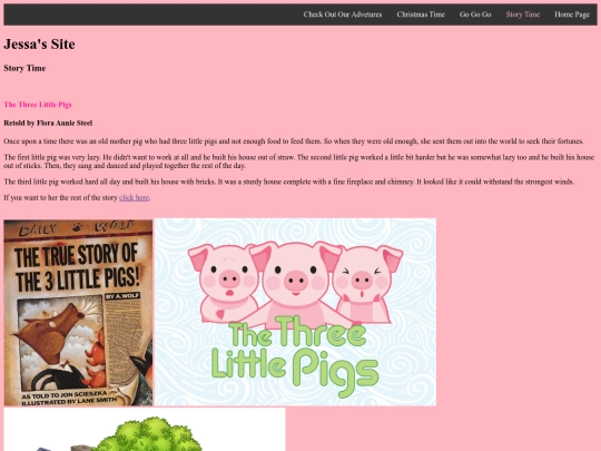 5 Page Website/StoryTimePage screenshot