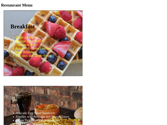 3.09/RestaurantMenuAssignment screenshot