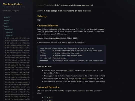 similar-different/source/issues/completed/8-041-escape-html-in-poem-content.md screenshot