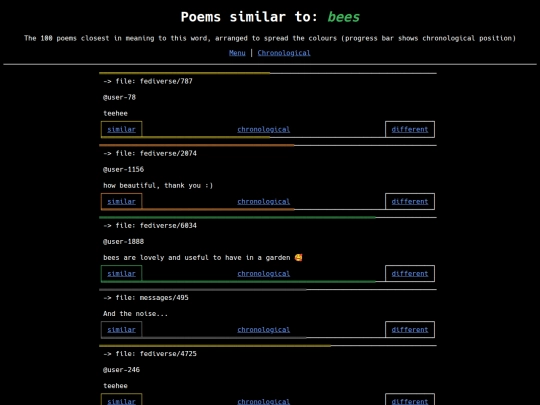 similar-different/wordcloud/bees screenshot
