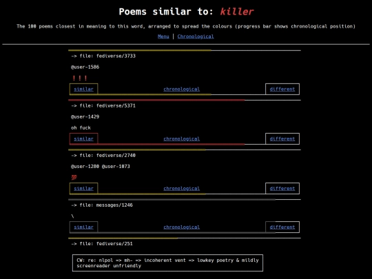 similar-different/wordcloud/killer screenshot