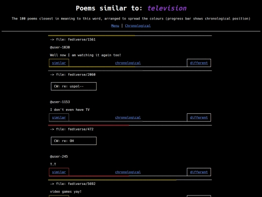 similar-different/wordcloud/television screenshot