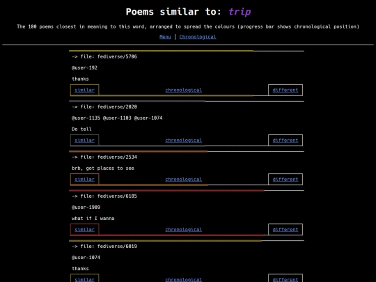 similar-different/wordcloud/trip screenshot