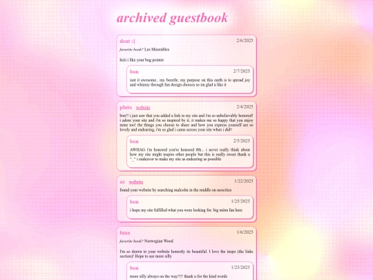 archives/guestbook-archive screenshot