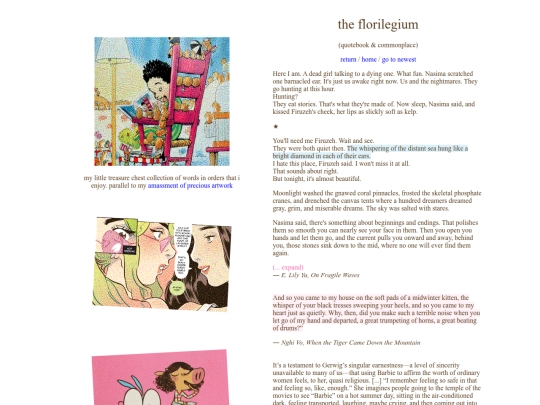 collection/florilegium screenshot
