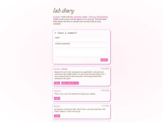 guestbook screenshot