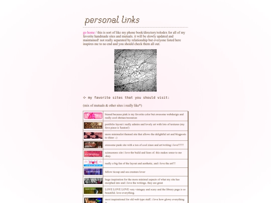 links screenshot