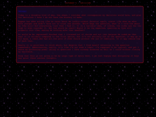 decisions screenshot