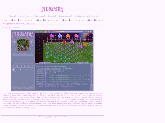 furc/dreams/webgarden screenshot