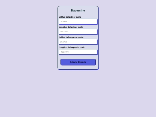 Haversine screenshot