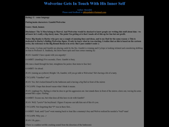 fanfiction/meredith-wolverinesinnerself screenshot