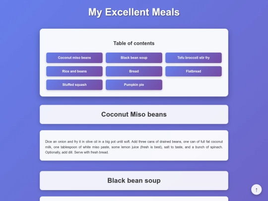 recipes screenshot