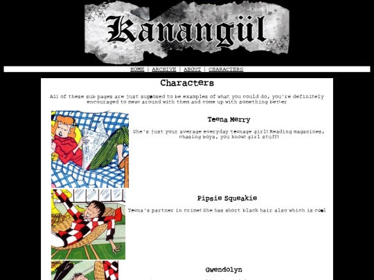 comic/characters screenshot