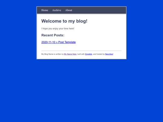 Blog screenshot