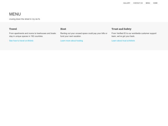 Menu screenshot