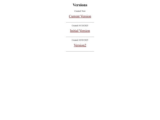 SiteVersions screenshot
