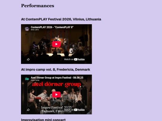 performances screenshot
