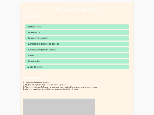 tarta de limon screenshot