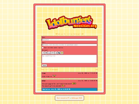 guestbook screenshot