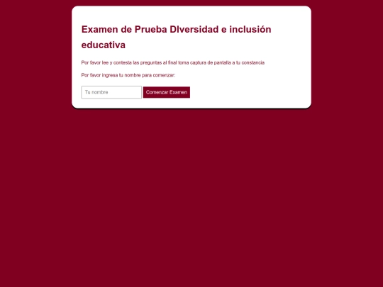 Examen diversidad screenshot